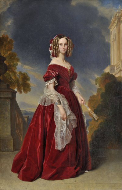 Retrato de Marie-Louise, a primeira rainha dos belgas de Franz Xaver Winterhalter